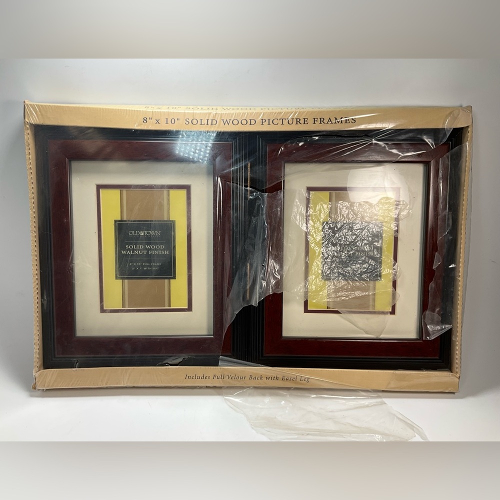 8x10 5x7 Old Town Designer Series Solid Wood Walnut Finish Picture Frame 2 Piece